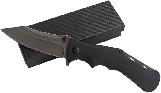 ILEAF Pocket Folding Knife, 3.4 inch D2 Steel Blade, Black G10 Handle, Liner Lock for Everyday Carry Outdoor Camping (D2 Steel)