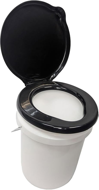 SE Portable Black Plastic Toilet Seat Lids, Fits a 5 Gallon Bucket, Great for Camping, Outdoor Activities, or for Emergencies