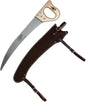 19" Fanno Trail Saw with Premium Leather Scabbard & Cut-On-The-Pull Curved Blade, Pack Saw used for Hunting, Camping, Trail-Riding & Bushcraft; 19"