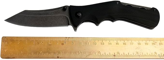 ILEAF Pocket Folding Knife, 3.4 inch D2 Steel Blade, Black G10 Handle, Liner Lock for Everyday Carry Outdoor Camping (D2 Steel)