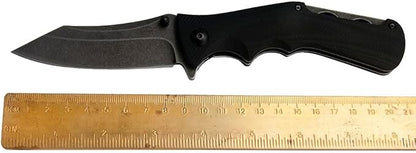 ILEAF Pocket Folding Knife, 3.4 inch D2 Steel Blade, Black G10 Handle, Liner Lock for Everyday Carry Outdoor Camping (D2 Steel)
