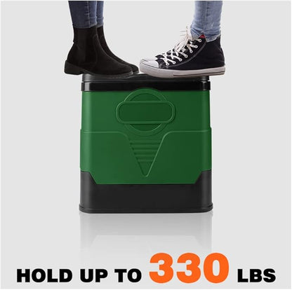 Portable toilet, portable folding toilet, folding toilet with cover, outdoor travel toilet, camping travel toilet (Green)