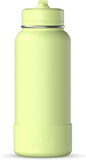 Hydrapeak 32oz Sport Insulated Water Bottle with Straw or Chug Lid, Leak & Spill Proof, Keeps Drinks Cold for 24 Hours, Hot for 12 Hours, Premium Stainless Steel Water Bottles (32oz, Citrus)