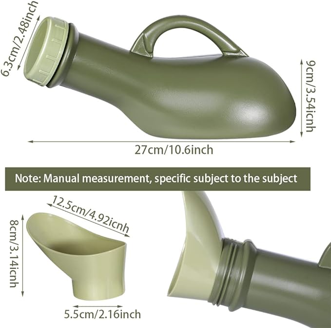 Urinal Travel Toilet Urinal Bottles with Funnel Pee Bottle Urinals Unisex Portable Urine Bottle Pee Container for Camping Outdoor Car Travel 1000ML