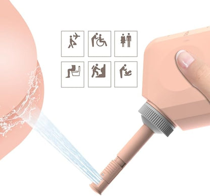 Portable Bidet Spray for Women & Men - Compact, Easy to Use, 360° Rotating Nozzle - Ideal for Hygiene, Bidet Attachment for Toilet - Pink/Gray/Black - 240ML Capacity (Pink)