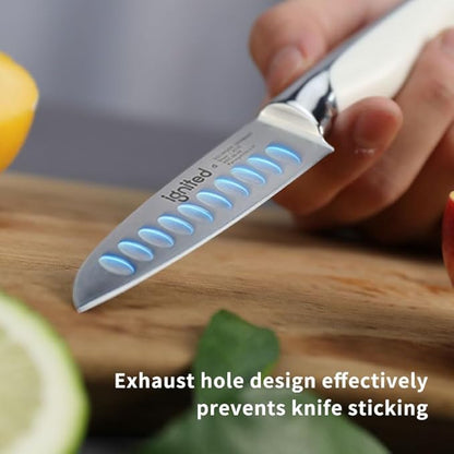 3.5 inch Paring Knife with Anti-slip Textured Handle, Hollow Edge Chef Knife, Razor Sharp Kitchen Knife with Dimples