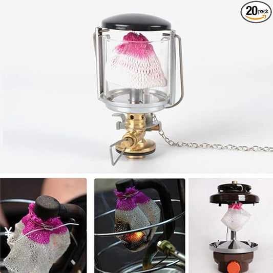 20 Pcs Universal Kerosene Lamp Mantles,Universal Dual Head Gas Lantern Accessories Mantle for Home Restaurant Decoration or Camping Hiking
