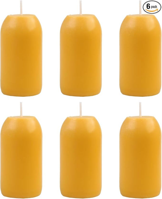6pcs Smokeless Natural Beeswax Candles Handmade Camping Candle for UCO Candle Lanterns - Burning for Outdoor, Camping, Emergency, Survival Emergency Preparedness