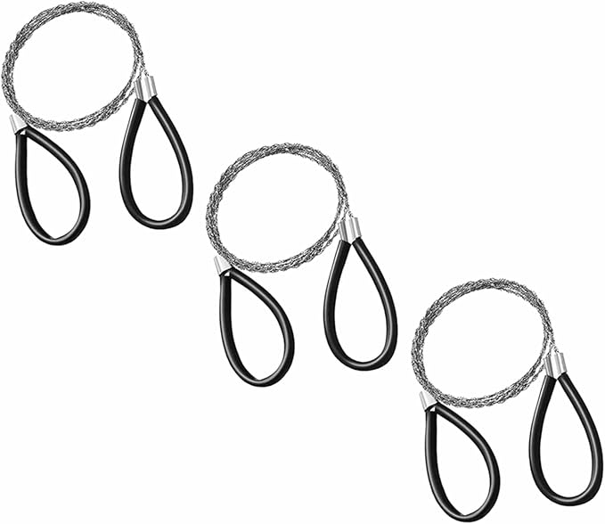 3X Wire Saw Stainless Steel Pocket Chainsaw Mini Saw Emergency Chainsaw Survival Kit Outdoor Tools