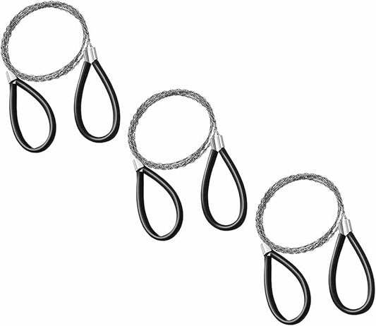 3X Wire Saw Stainless Steel Pocket Chainsaw Mini Saw Emergency Chainsaw Survival Kit Outdoor Tools