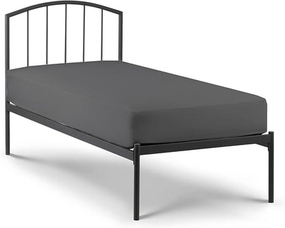 4 PC Cot Sheet Set 25x75, 100% Cotton Fitted Cot Sheet- Perfect for Narrow Twin/Rv Bunk/Camping Cot/Guest Bed Replacement, Sheets for Cot Bunk Bed-Fits Upto 4-8" Deep Mattress- Dark Grey Solid