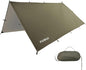 100% Waterproof Camping Shelter, Lightweight Bushcraft Emergency Tarp, 70D Ripstop Nylon 10*13.12ft Olive Drab Sun Shelter Backpacking Protable Can be Used with Car, Tent, Hammock in Hiking, Traveling
