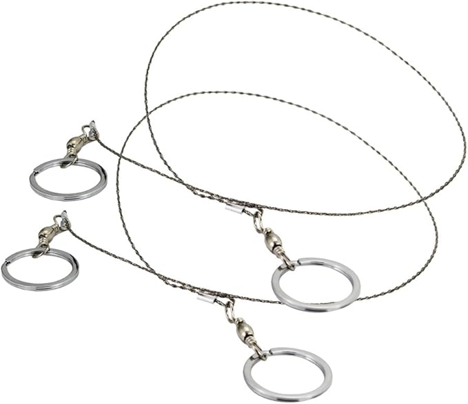 2 Pairs Survival Saw Wire Saws Universal Saw Camping Saw, Commando Wire Saw Bulk,Ideal for Survival Kits
