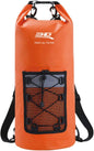 3D MAXpider Roll Top Dry Bag Backpack 30L, Waterproof Lightweight Floating Marine Drybag, Detachable Straps, Mesh Front Pocket - Travel, Hiking, Fishing, Swimming, Boating, Kayaking, Camping (Orange)