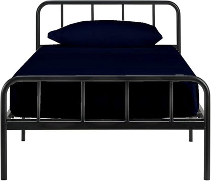 4-PC Cot Fitted Sheet 30x80, 100% Cotton - Perfect for Narrow Twin/RV Bunk/Camping Cot/Guest Bed Replacement, Fits Upto 4-8" Deep Mattress - Navy Blue Solid