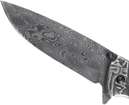 3D embossed folding knife, outdoor knife for camping, barbecue, fishing, cutting (Werewolf)