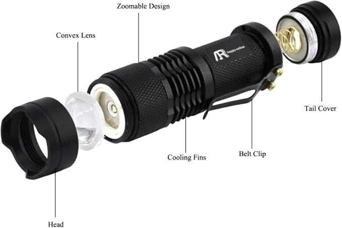 3 Pack Green Light Flashlight, Zoomable 3 Modes Mini Green LED Flashlight, Green Flashlight Torch for Hiking, Camping, Night Observation