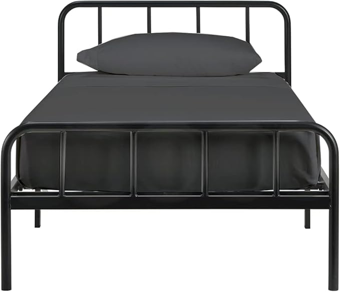 4 PC Cot Sheet Set 25x75, 100% Cotton Fitted Cot Sheet- Perfect for Narrow Twin/Rv Bunk/Camping Cot/Guest Bed Replacement, Sheets for Cot Bunk Bed-Fits Upto 4-8" Deep Mattress- Dark Grey Solid