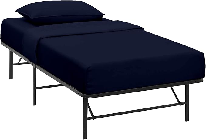 4-PC Cot Fitted Sheet 30x80, 100% Cotton - Perfect for Narrow Twin/RV Bunk/Camping Cot/Guest Bed Replacement, Fits Upto 4-8" Deep Mattress - Navy Blue Solid