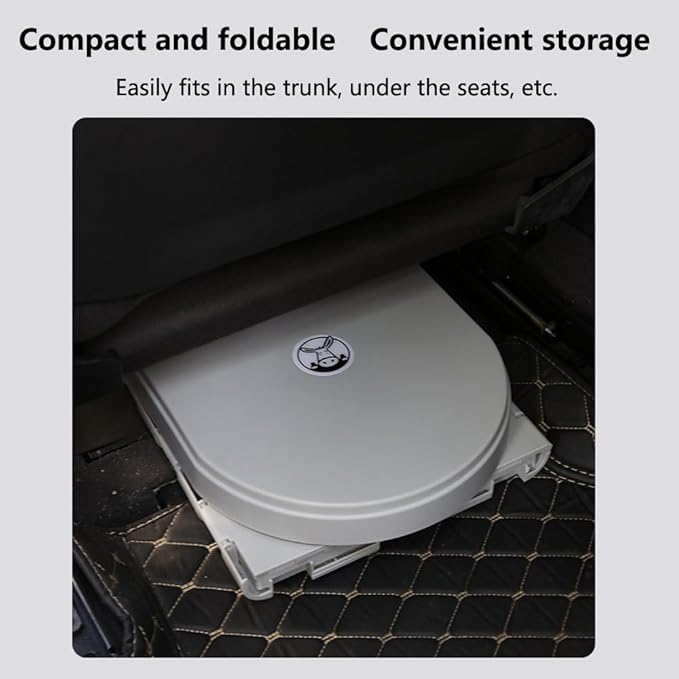 Portable Foldable Camping Toilet for Home, Car, and Camping (Black)