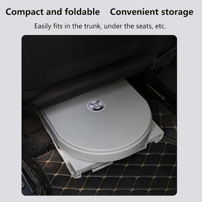 Portable Foldable Camping Toilet for Home, Car, and Camping (Black)
