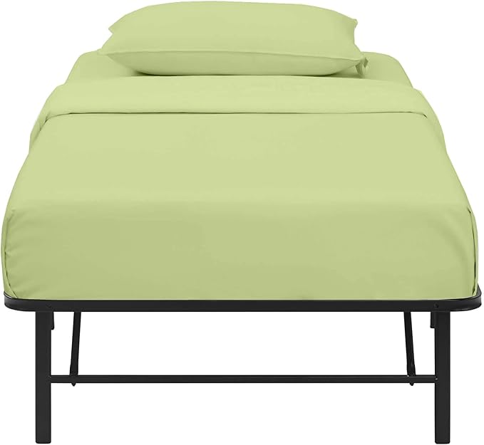 4 PC Cot Size Sheets Set 32x75, 100% Cotton Fitted Cot Sheet- Perfect for Narrow Twin/Rv Bunk/Camping Cot/Guest Bed Replacement, Sheets for Cot Bunk Bed-Fits Upto 4-8" Deep Mattress- Sage Solid