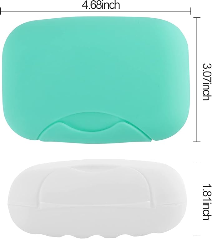 2 Pcs Plastic Soap Case Holder Container Box Home Outdoor Hiking Camping Travel Blue & Clear