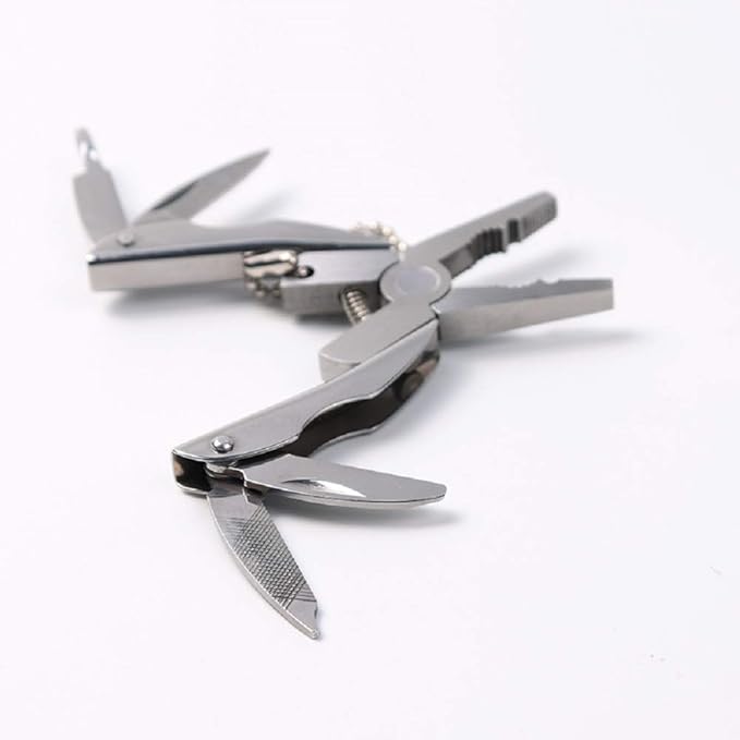 2pcs Portable Multifunction Folding Plier Stainless Steel Foldaway Knife Keychain Screwdriver Camping Survival EDC Tools Travel Kits