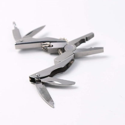2pcs Portable Multifunction Folding Plier Stainless Steel Foldaway Knife Keychain Screwdriver Camping Survival EDC Tools Travel Kits