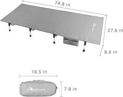 MOON LENCE Folding Camping Cot Outdoor Camping Bed Portable with Carry Bag Camp Cots for Adults for Hiking Backpacking Car Camping Outdoor Indoor Beach Use
