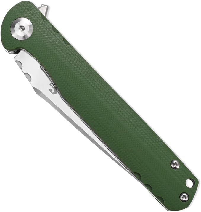 Sitivien ST101 Folding Knife, D2 Steel Blade+G10 Handle Tool Knife, EDC Pocket Knife for Outdoor, Camping, Hunting, Survival (Army green)