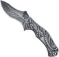 3D embossed folding knife, outdoor knife for camping, barbecue, fishing, cutting (Flying Dragon)