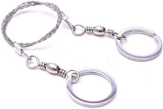 3 Pack Wire Saw Survival I Stainless Steel Pocket Chainsaw Backpacking Gear I 22 Inch Light Weight Cable Cutting String I Emergency Camping Chainsaw Rope Kit for Cutting Trees & Wood