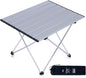 iClimb Ultralight Compact Camping Folding Table with Carry Bag (Silver - L)