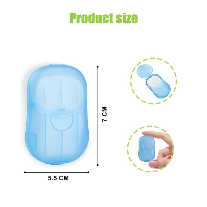 Pack of 12 Sets Travel Camping Hiking Washing Hand Bath Toiletry Sheets Paper Soap Slide Foaming Box (Color May Vary)