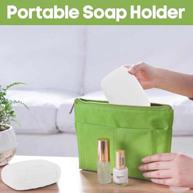 2 Pcs Plastic Soap Case Holder Container Box Home Outdoor Hiking Camping Travel Clear