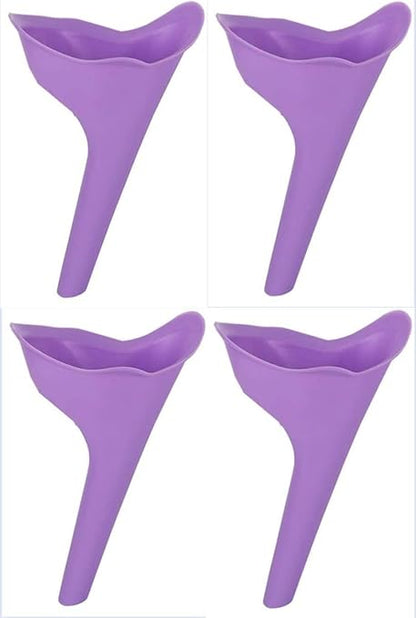 4 PCS Portable Reusable Women's Outdoor Standing Pee Silicone Funnel, for Outdoor, Activities Camping Trips, Hiking Gear, Traffic Jams and Queues