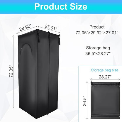 Pontoon Boat Privacy Tent Boats Curtain Adjustable Hanging Install Under Bimini Top 72" H 30" L 27" W Waterproof Portable Changing with Storage Bag