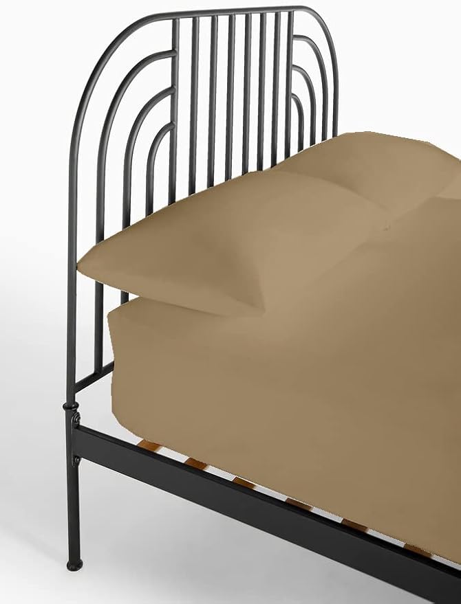 4-PC Cot Size Sheets Set - 32x75, 100% Cotton Fitted Sheet - Perfect for Narrow Twin/Rv Bunk/Camping Cot/Guest Bed Replacement, Fits Upto 4-8" Deep Mattress - Taupe Solid