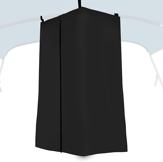 Privacy Tent for Boats, Heavy-Duty Hanging Changing Room for Pontoon Boats, Privacy Curtains for Pontoon Boats, Attaches to Bimini Top Poles (Black)