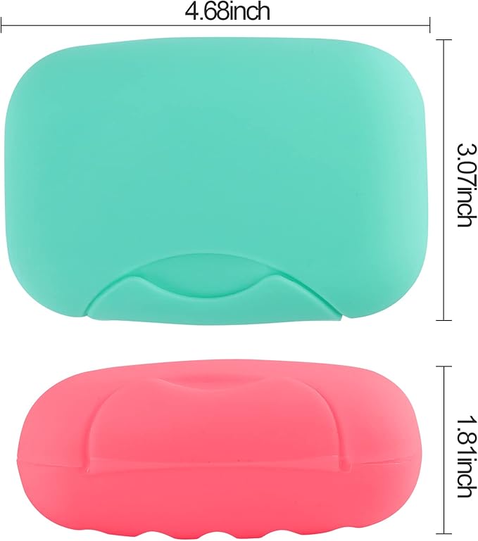2 Pcs Plastic Soap Case Holder Container Box Home Outdoor Hiking Camping Travel Blue & Pink