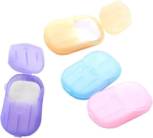6 Packs Portable Disposable Paper Soap Sheets Hand Washing Bath Scented Paper Soap for Camping Hiking Travel