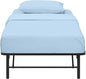 4 PC Cot Sheets 30x75, 100% Cotton Fitted Cot Sheet- Perfect for Narrow Twin/Rv Bunk/Camping Cot/Guest Bed Replacement, Sheets for Cot Bunk Bed-Fits Upto 6-8" Deep Mattress- Light Blue Solid