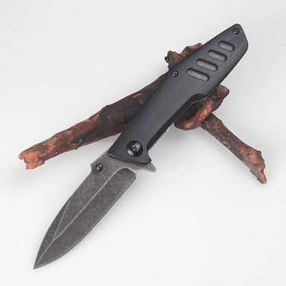 ILEAF Pocket Folding Knife, 3.2 inch 5Cr13 Stainless Steel Blade, Black G10 Handle, Liner Lock for Everyday Carry Outdoor Camping (5Cr13 Steel)