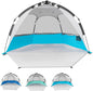 Beach Tent Pop Up Shade, Instant Beach Tents Sun Shelter with UPF 50+ UV Protection, Lightweight & Easy Setup Tent 2-6 Person