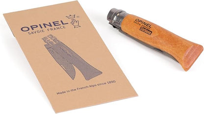 Opinel No.08 Carbon Steel Folding Pocket Knife with Beechwood Handle, Brown (2540089)