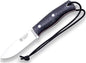 Joker Survival Knife Ember F CM123, 4.13 inches Blade of SANDVIK 14C28N Steel, Black Leather Sheath, micarta Canvas Handle, Paracord 550 Included, Tool for Fishing, Hunting, Camping and Hiking