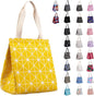 iknoe Insulated Lunch Bag for Women, 9L Sturdy Wide-Open Foldable & Portable Lunch Tote with Interior Pockets, Water-resistant Thermal Lunch Cooler for Adults Picnic Beach (Yellow)