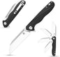 Sitivien ST103 Folding Knife, D2 Steel Blade+G10 Handle Pocket Knife, EDC Tool Knife for Outdoor, Camping, Hunting, Survival (Black)