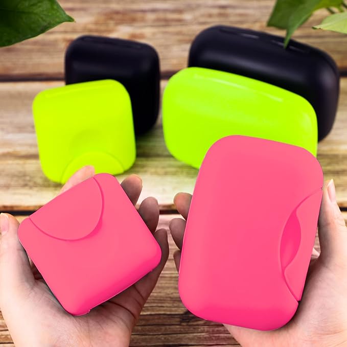 2 Pcs Plastic Soap Case Holder Container Box Home Outdoor Hiking Camping Travel Pink